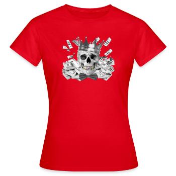 Tete de mort - T-shirt Femme - rouge - Devant - AI Model Female 172 dark (172cm)
