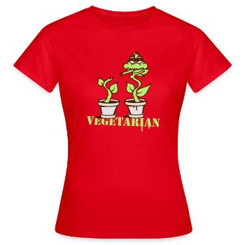 Une plante carnivore comme un végétarien ou - T-shirt Femme - rouge - Devant - AI Model Female 172 dark (172cm)