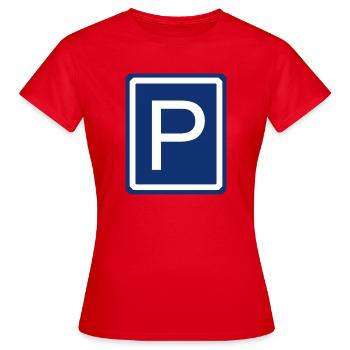 Parking parking parking panneau de circulation - T-shirt Femme - rouge - Devant - AI Model Female 172 dark (172cm)