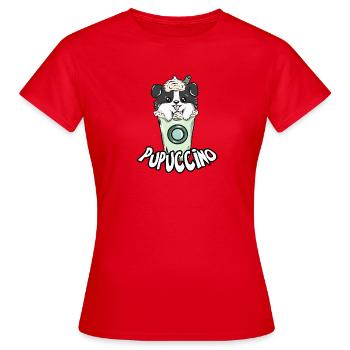 Café cappuccino chien - T-shirt Femme - rouge - Devant - AI Model Female 172 dark (172cm)
