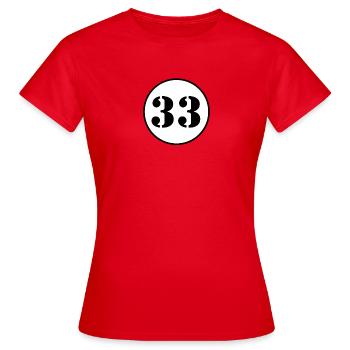 NUMBER 33 thirty three birthday present - Women's T-Shirt - red - Front - AI Model Female 172 dark (172cm)