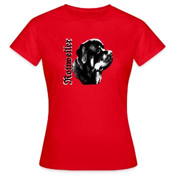 Rottweiler, tête de chien, combat de chien, propriétaire de chien, - T-shirt Femme - rouge - Devant - AI Model Female 172 dark (172cm)