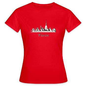 Turin - T-shirt Femme - rouge - Devant - AI Model Female 172 dark (172cm)
