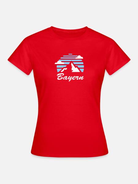 Bayern, Berge, , Geschenk - Frauen T-Shirt - Rot