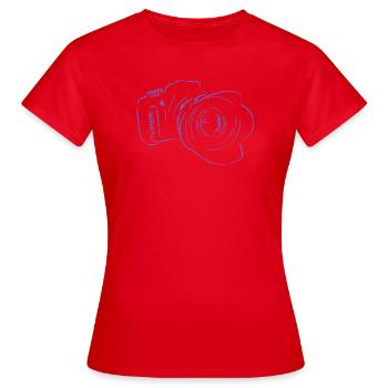 camera - Women's T-Shirt - red - Front - AI Model Female 172 dark (172cm)