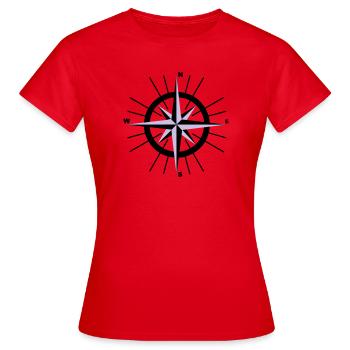 Compass nautique - T-shirt Femme - rouge - Devant - AI Model Female 172 dark (172cm)