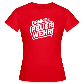 Merci pompiers - pompiers Merci - T-shirt Femme - rouge - Devant - AI Model Female 172 dark (172cm)