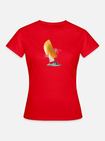 Segelboot - Frauen T-Shirt - Rot