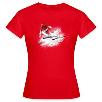 Ski Slalom - Frauen T-Shirt - Rot - Vorne - AI Model Female 172 dark (172cm)