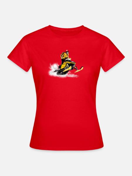 Schneemobil Rennen - Frauen T-Shirt - Rot