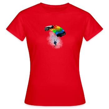 Fallschirm - Frauen T-Shirt - Rot - Vorne - AI Model Female 172 dark (172cm)