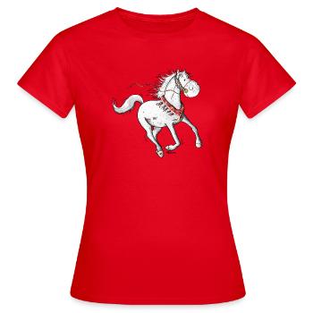 Knuffiges Araber Pferd - Araber - Frauen T-Shirt - Rot - Vorne - AI Model Female 172 dark (172cm)