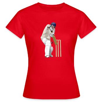 Cricket - Frauen T-Shirt - Rot - Vorne - AI Model Female 172 dark (172cm)