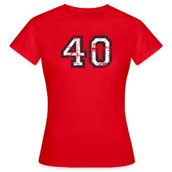Nombre 40 40e anniversaire Quarante - T-shirt Femme - rouge - Devant - AI Model Female 172 dark (172cm)