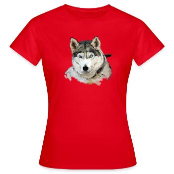 Husky - T-shirt Femme - rouge - Devant - AI Model Female 172 dark (172cm)