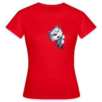 Chat bleu drôle pour les amis de chat - T-shirt Femme - rouge - Devant - AI Model Female 172 dark (172cm)