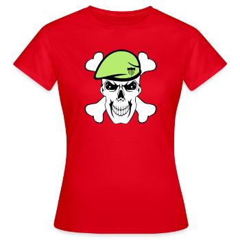 Chemise de fête, Fêtes, Carnaval, Mercenaires (25) - T-shirt Femme - rouge - Devant - AI Model Female 172 dark (172cm)