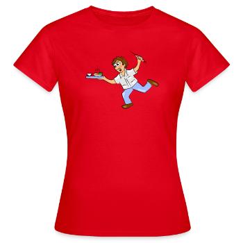 man - Women's T-Shirt - red - Front - AI Model Female 172 dark (172cm)