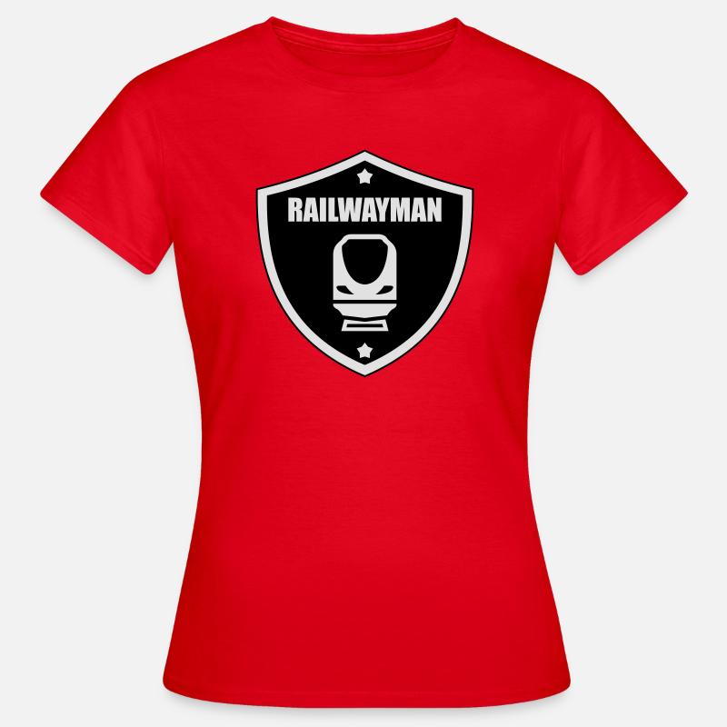 Railway Railwayman Cheminot Train Eisenbahn - Women's T-Shirt - red