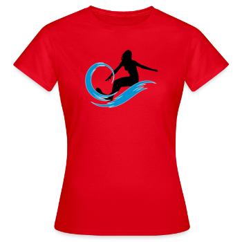 surfeuse - T-shirt Femme - rouge - Devant - AI Model Female 172 dark (172cm)