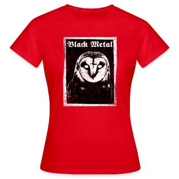 Black Metal Owl - Women's T-Shirt - red - Front - AI Model Female 172 dark (172cm)