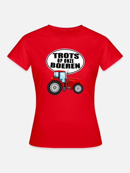 Trots Boeren Nederland Tractor - Vrouwen T-shirt - rood