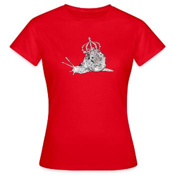 majestically decorated snail with flowers & crown - Women's T-Shirt - red - Front - AI Model Female 172 dark (172cm)