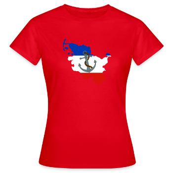 Schleswig-Holstein - T-shirt Femme - rouge - Devant - AI Model Female 172 dark (172cm)