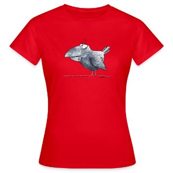 Petit corbeau I corbeau I oiseau bande dessinée - T-shirt Femme - rouge - Devant - AI Model Female 172 dark (172cm)