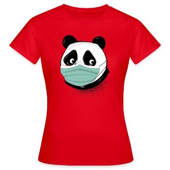 Ours panda avec masque masque - T-shirt Femme - rouge - Devant - AI Model Female 172 dark (172cm)
