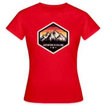 L’aventure appelle la crête de la montagne - T-shirt Femme - rouge - Devant - AI Model Female 172 dark (172cm)