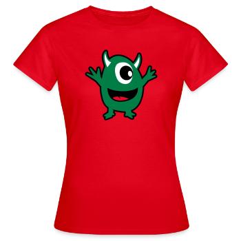 grünes Monster - Frauen T-Shirt - Rot - Vorne - AI Model Female 172 dark (172cm)