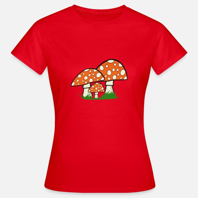 nature graphics, toadstools, great forest motifs - Women's T-Shirt - red