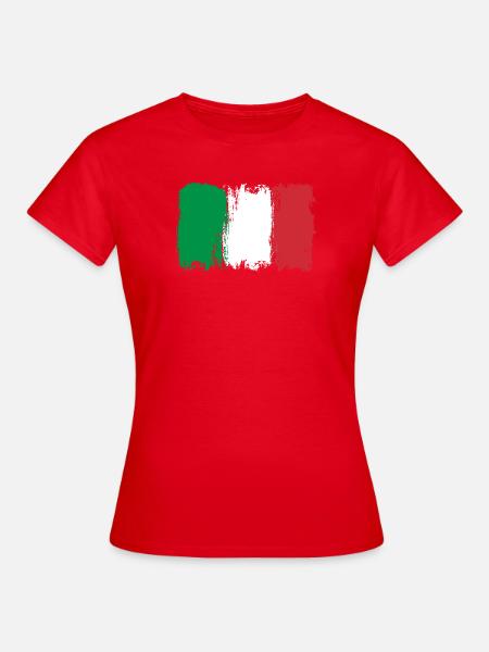 Pinselstriche der italienischen Flagge - Frauen T-Shirt - Rot