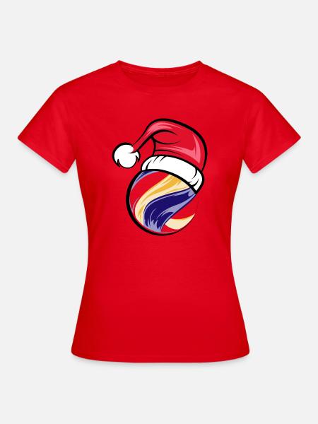 Torneo de Voleibol de Santa Claus Gorro de Navidad - Camiseta mujer - rojo