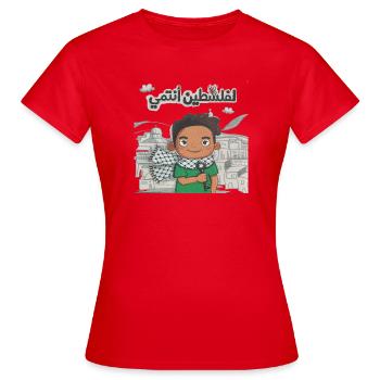 À la Palestine j'appartiens transparent - T-shirt Femme - rouge - Devant - AI Model Female 172 dark (172cm)