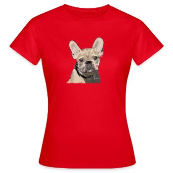 Französische Bulldogge - Frauen T-Shirt - Rot - Vorne - AI Model Female 172 dark (172cm)