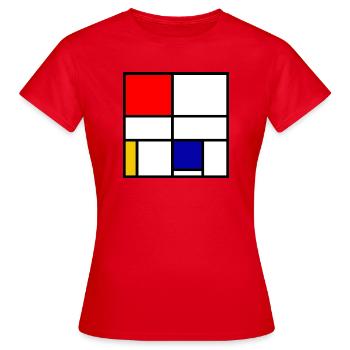 Mondrian 3 - Frauen T-Shirt - Rot - Vorne - AI Model Female 172 dark (172cm)