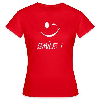 Smile - T-shirt Femme - rouge - Devant - AI Model Female 172 dark (172cm)