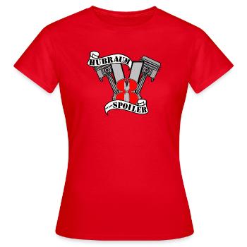 Hubraum startet Spoiler V8 - Frauen T-Shirt - Rot - Vorne - AI Model Female 172 dark (172cm)
