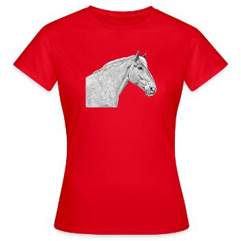 Pferdekopf Pferd Dressurpferd Pferderasse Reiten - Frauen T-Shirt - Rot - Vorne - AI Model Female 172 dark (172cm)