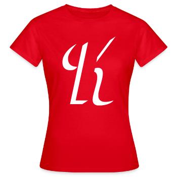 Letter K, name, the letter K - Women's T-Shirt - red - Front - AI Model Female 172 dark (172cm)