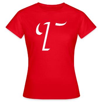 Lettre T, nom, la lettre T - T-shirt Femme - rouge - Devant - AI Model Female 172 dark (172cm)