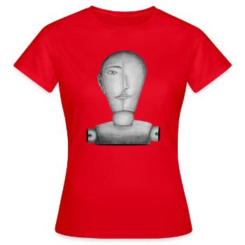 Mannequin dessiné - T-shirt Femme - rouge - Devant - AI Model Female 172 dark (172cm)