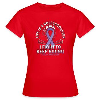 Cancer awareness lavendel boucle - T-shirt Femme - rouge - Devant - AI Model Female 172 dark (172cm)
