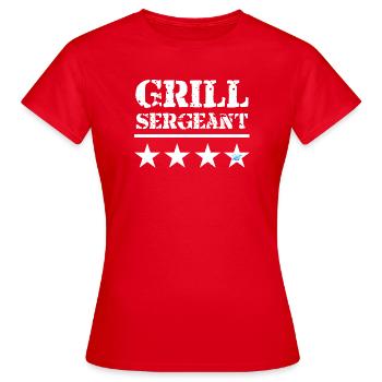 Grill Sergeant - BBQ King - Frauen T-Shirt - Rot - Vorne - AI Model Female 172 dark (172cm)