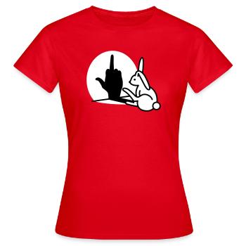 Lapins Ombre Main FUCK OFF Majeur lapin - T-shirt Femme - rouge - Devant - AI Model Female 172 dark (172cm)
