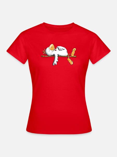 Faules Huhn I Faulenzer I Schlafen - Frauen T-Shirt - Rot