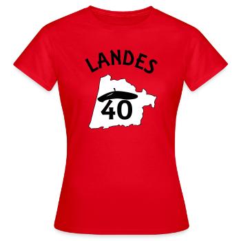 Landes - T-shirt Femme - rouge - Devant - AI Model Female 172 dark (172cm)