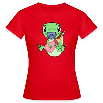 Baby Eidechse - Frauen T-Shirt - Rot - Vorne - AI Model Female 172 dark (172cm)